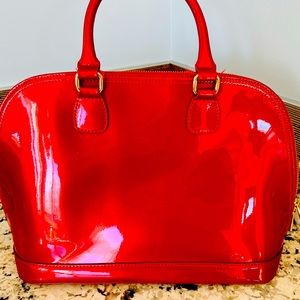 STUART WIETZMAN vintage Never Used handbag. It’s like art.Patent leather. RED!